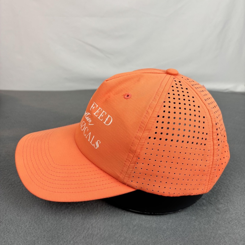 Flomotion Hat Cap Snap Back Orange Perforated Don't Feed The Locals Mens Slogan - Picture 2 of 9